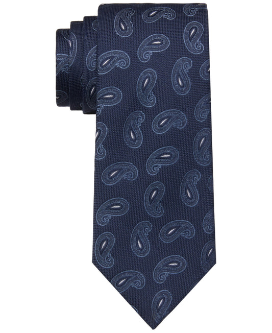 Tommy Hilfiger Men's Halo Paisley Tie Blue Size Regular